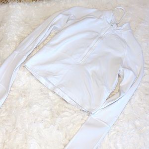 LULULEMON white crop long sleeve top